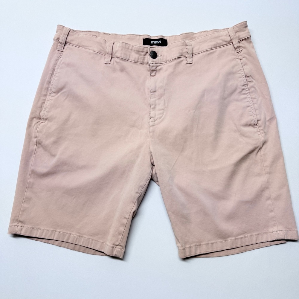 Mavi Simon Mens Dusty Rose Pink Chino Shorts Size 38 Cotton Stretch